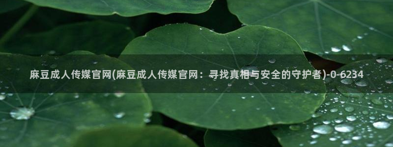 麻豆视频短片合集：麻豆成人传媒官网(麻豆成人传媒官网：寻找真相与安全的守护者)